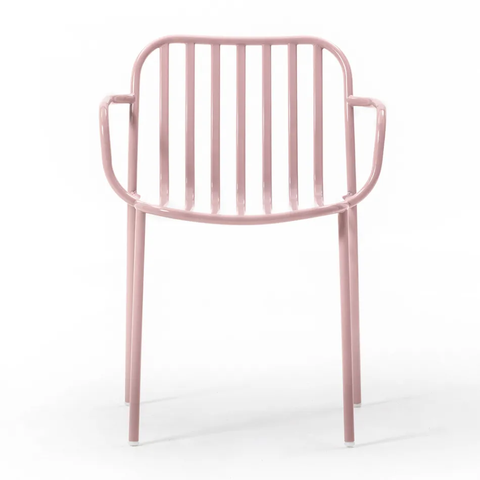 Trädgårdsstol i metall med armstöd Made in Italy 2 delar - helt enkelt Viadurini