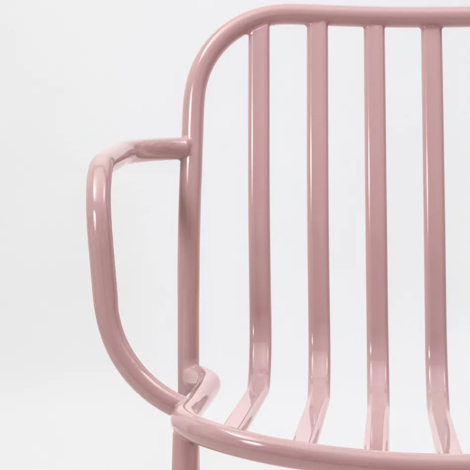 Trädgårdsstol i metall med armstöd Made in Italy 2 delar - helt enkelt Viadurini