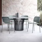 Trädgårdsstol i målad metall Made in Italy 2 delar - Synergy Viadurini