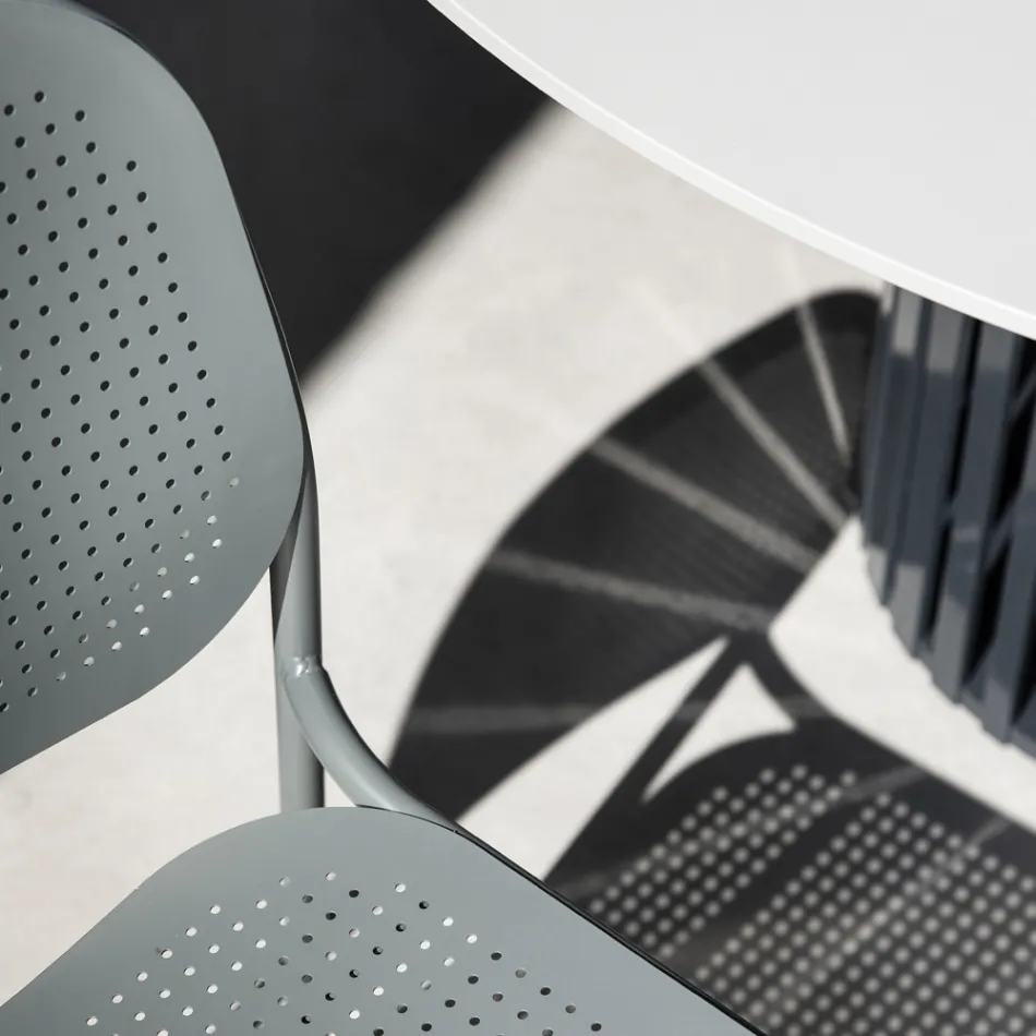 Trädgårdsstol i målad metall Made in Italy 2 delar - Synergy Viadurini