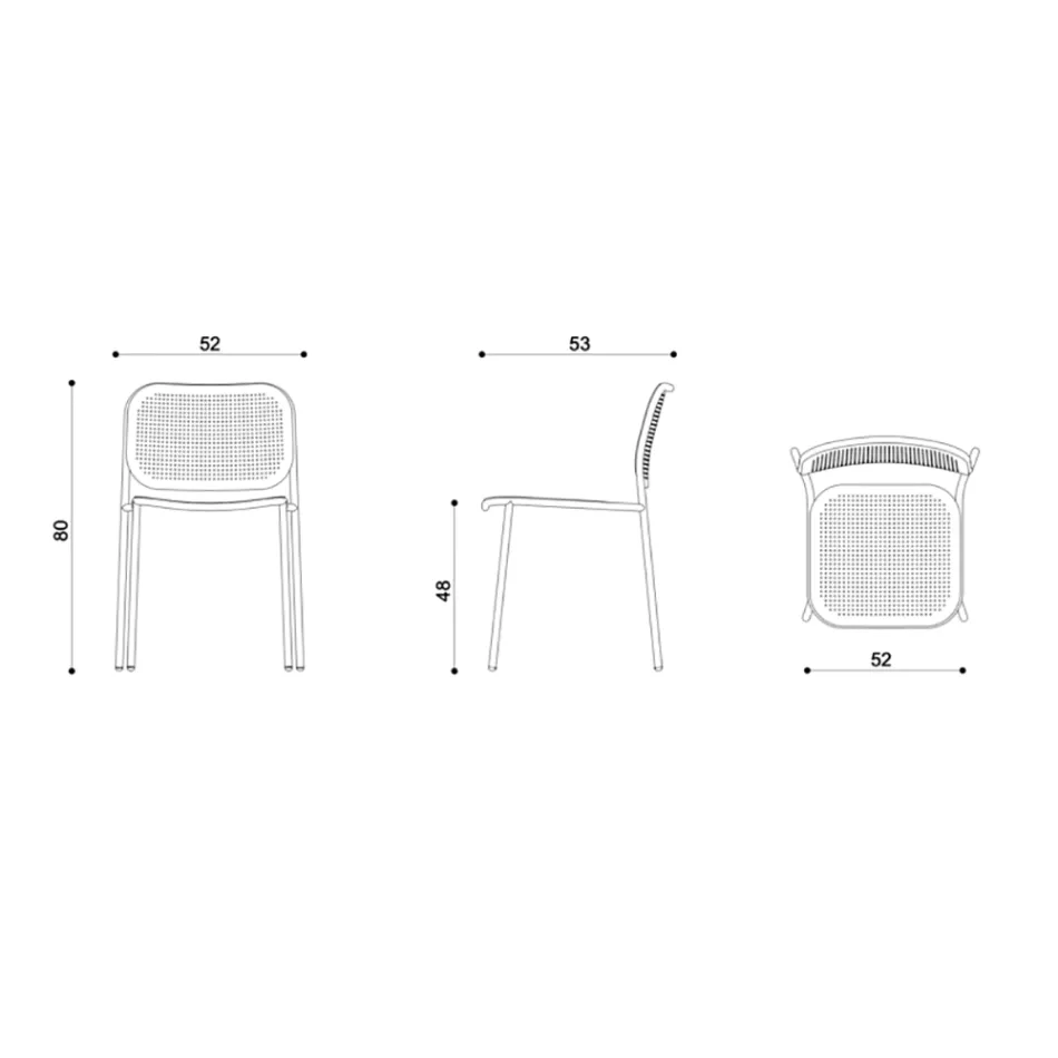 Trädgårdsstol i målad metall Made in Italy 2 delar - Synergy Viadurini