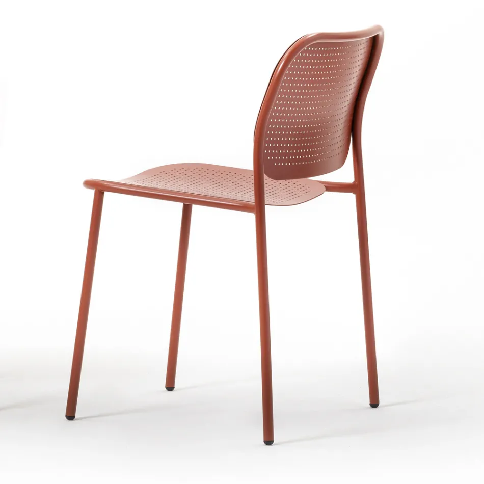 Trädgårdsstol i målad metall Made in Italy 2 delar - Synergy Viadurini