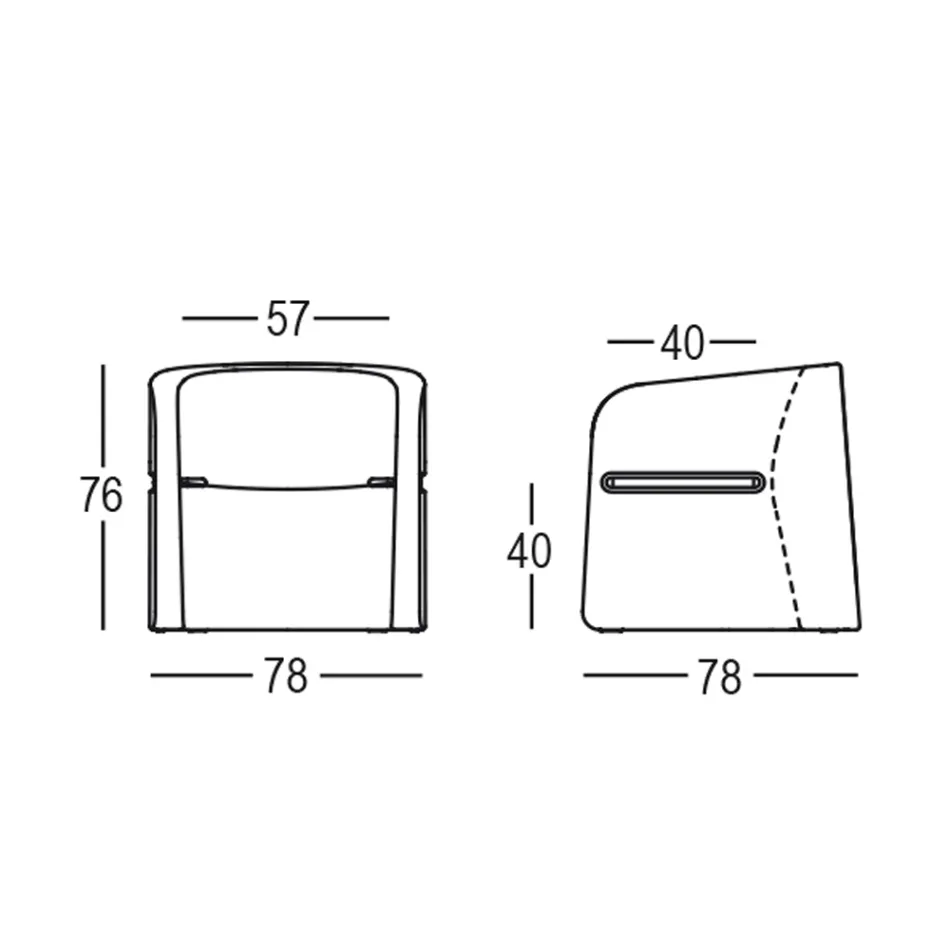 Trädgårdstol i polyeten och björkträ tillverkad i Italien - Talula Viadurini
