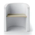Trädgårdstol i polyeten och björkträ tillverkad i Italien - Talula Viadurini