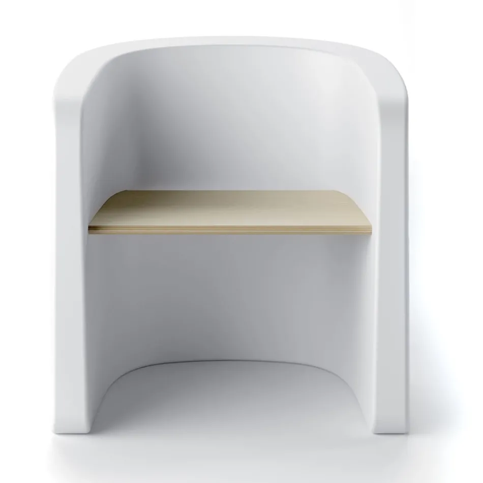 Trädgårdstol i polyeten och björkträ tillverkad i Italien - Talula Viadurini