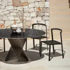 Trädgårdsstol i textilen och aluminium bas Tillverkad i Italien - Milanka Viadurini