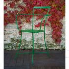 Modern trädgårdstol i färgat lackerat stål tillverkat i Italien - Edda Viadurini