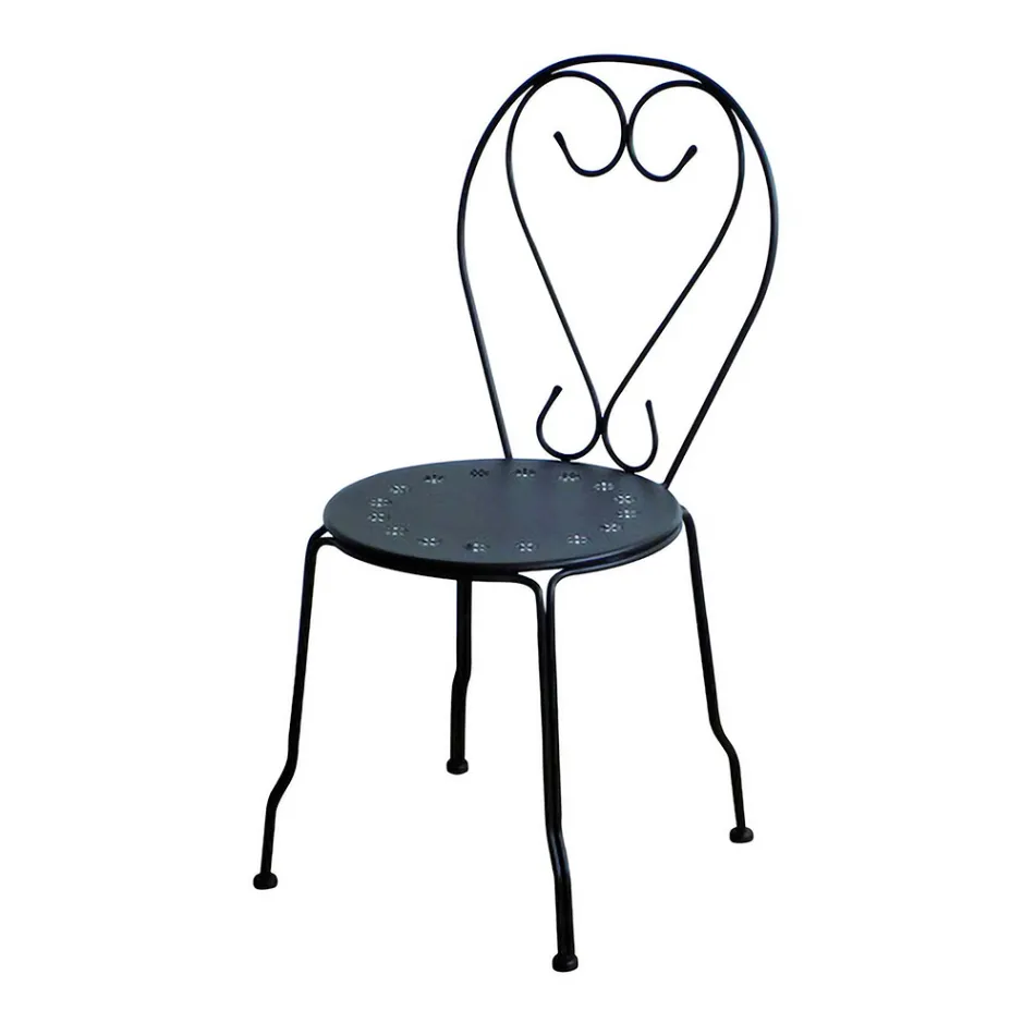 Trädgårdsstol tillverkad helt i metall - Arkiv Viadurini
