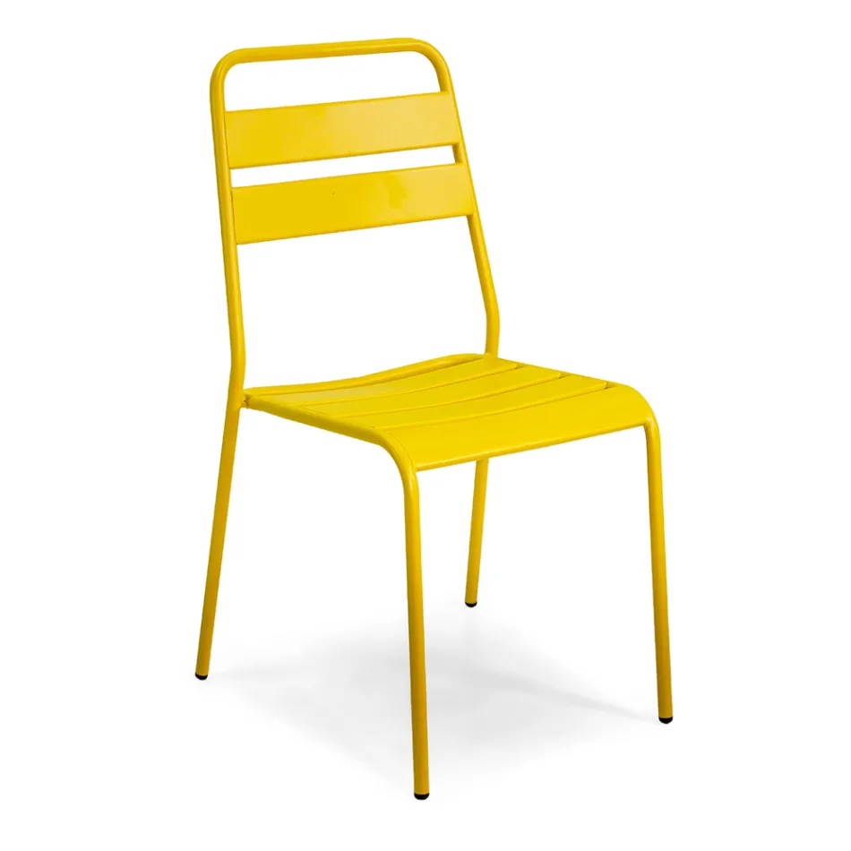 Trädgårdsstol tillverkad helt i metall - Band Viadurini