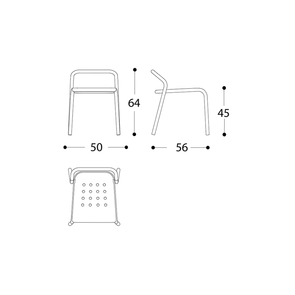 Trädgårdsstol aluminiumstruktur tillverkad i Italien - Noss av Varaschin Viadurini