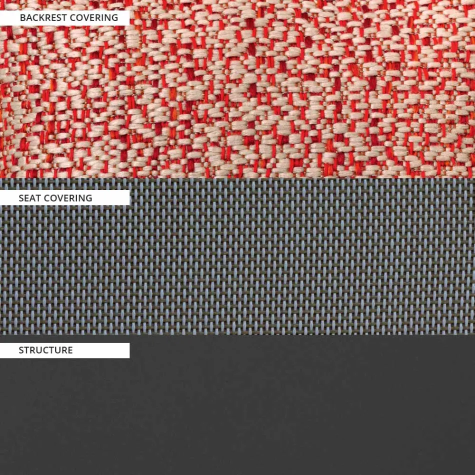 Trädgårdsstolsstruktur i målad aluminium Tillverkad i Italien - Jouve Viadurini