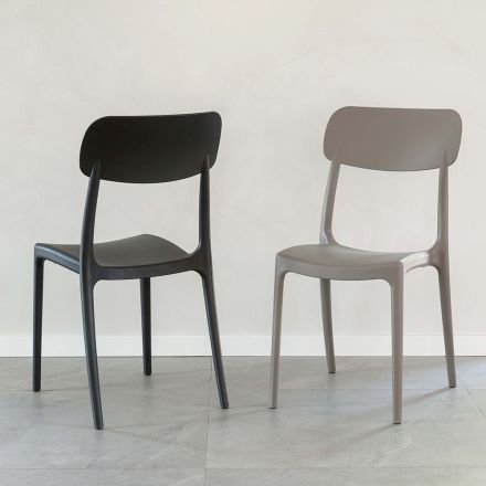 Stapelbar stol inomhus och utomhus i polypropen i olika färger - Garima Viadurini
