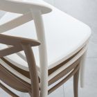 Stapelbar stol inomhus och utomhus i förstärkt harts med glasfiber - Naira Viadurini