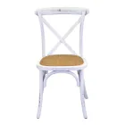 Stapelbar inomhusstol i björkträ och rottingsits - Barriera Viadurini