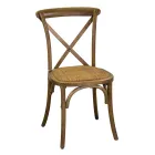 Stapelbar inomhusstol i björkträ och rottingsits - Barriera Viadurini