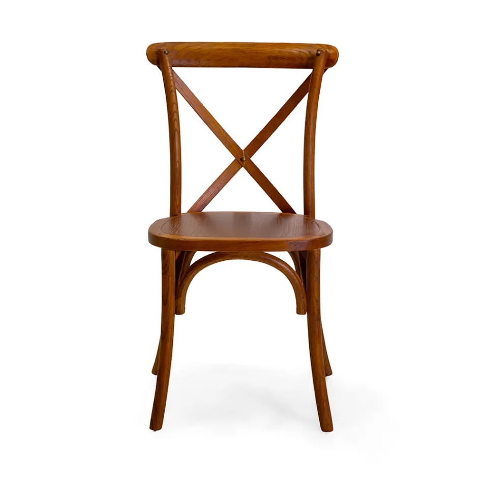 Stapelbar inomhusstol i almträ - Barriera Viadurini