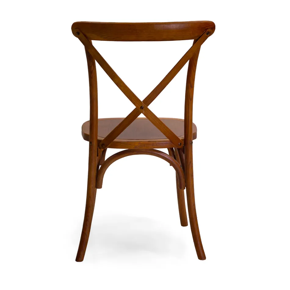 Stapelbar inomhusstol i almträ - Barriera Viadurini