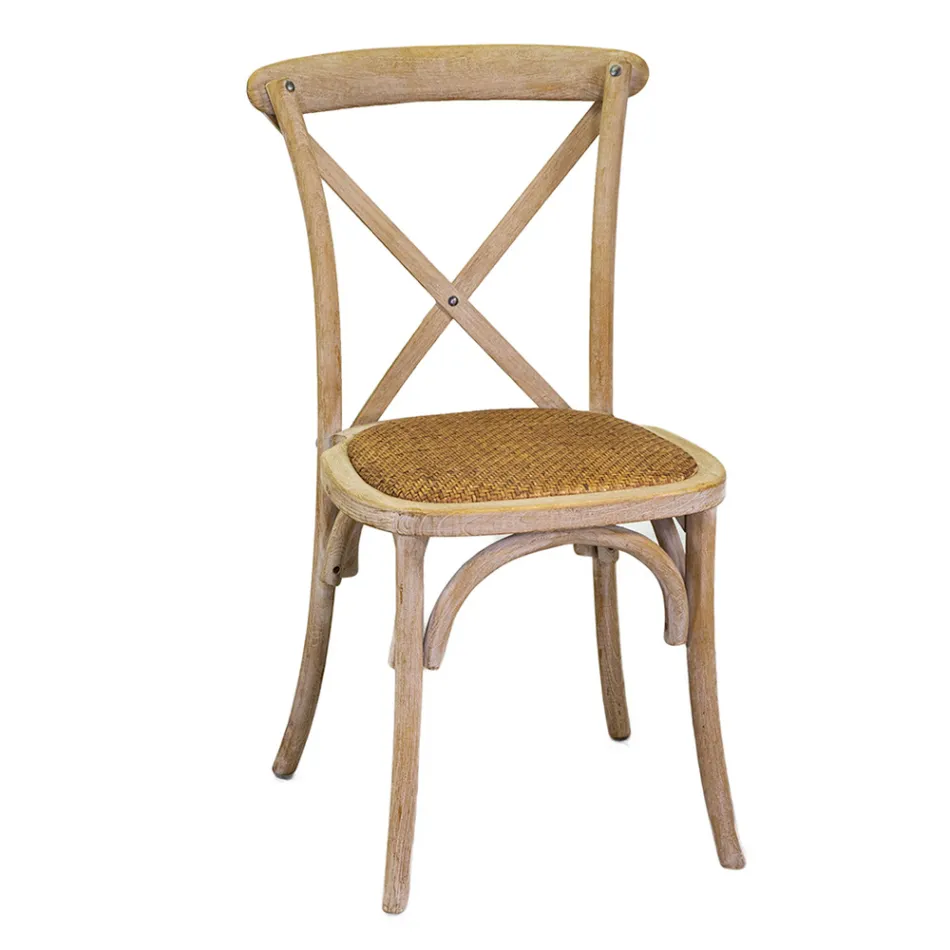 Stapelbar inomhusstol i almträ - Barriera Viadurini