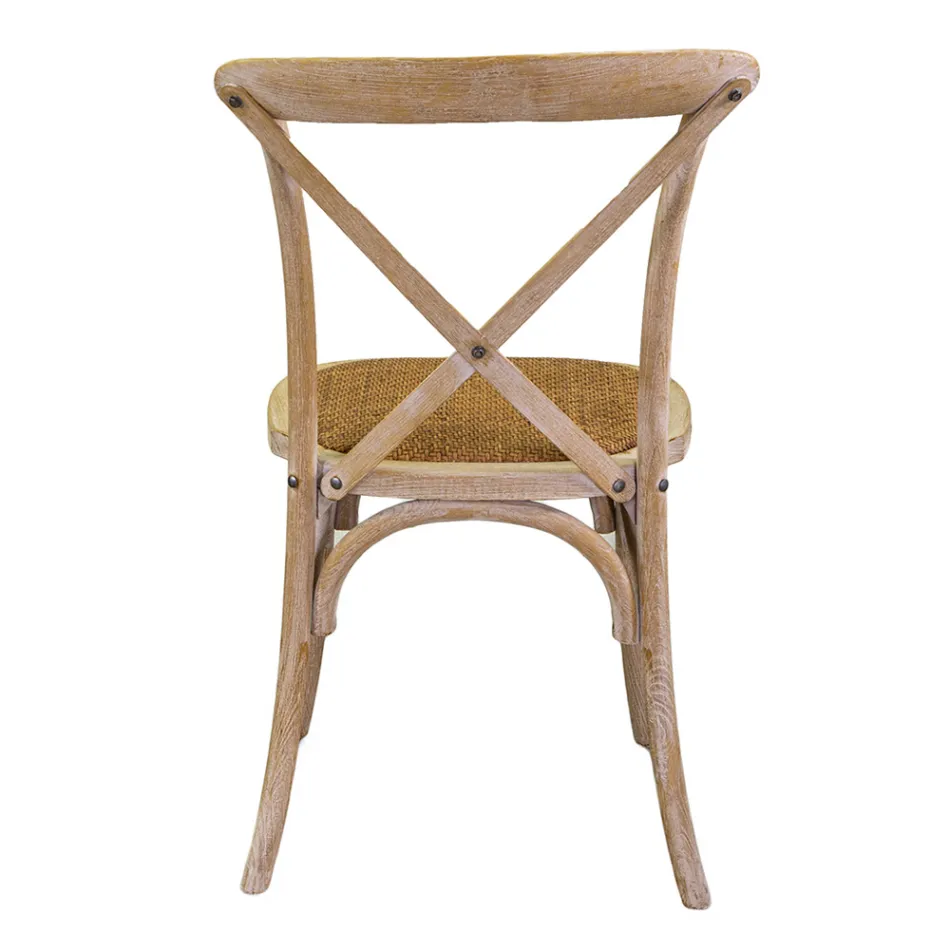 Stapelbar inomhusstol i almträ - Barriera Viadurini