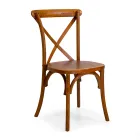 Stapelbar inomhusstol i almträ - Barriera Viadurini