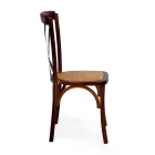 Stapelbar inomhusstol i ekträ och rottingsits - Barriera Viadurini