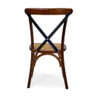 Stapelbar inomhusstol i ekträ och rottingsits - Barriera Viadurini