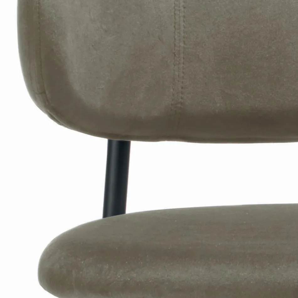 Matstol med sammetssits och ryggstöd Tillverkad i Italien - Livorno Viadurini