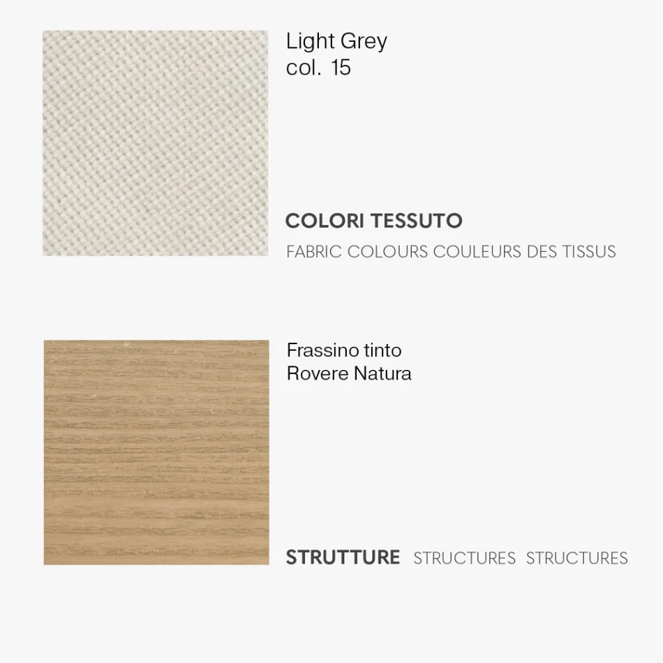 Matstol med tygsits och askstruktur - Aisha Viadurini