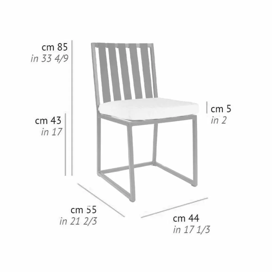 Uteserveringsstol i aluminium och lyxdesign Rope 3 finish - Julie Viadurini