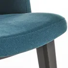 Matstol i trä med flaskgrön sammetssits Tillverkad i Italien - Eddard Viadurini