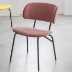 Matstol i metall och fläckbeständig sammet, 2 delar - Valnerina Viadurini