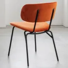 Matstol i metall och fläckbeständig sammet, 2 delar - Valnerina Viadurini