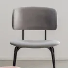 Matstol i metall och fläckbeständig sammet, 2 delar - Valnerina Viadurini