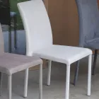 Matstol i metall klädd i färgad Econabuk, 4 delar - Anita Viadurini