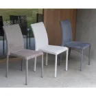 Matstol i metall klädd i färgad Econabuk, 4 delar - Anita Viadurini