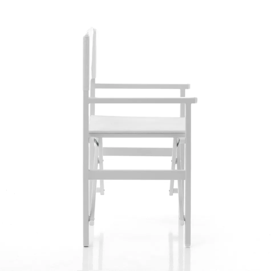 Fällbar direktörsstol i aluminium och textilen - Fluoro Viadurini