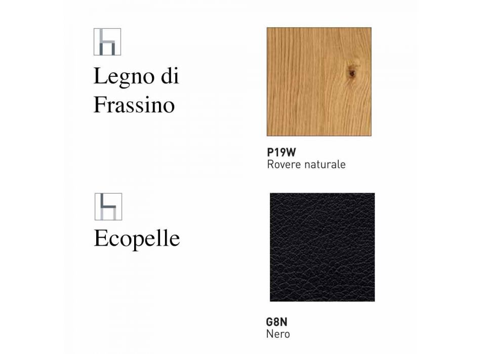 Matsalstol i trä och tyg eller faux läder tillverkad i Italien - Siren Viadurini
