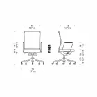Ergonomisk svängbar skrivbordsstol med hjul och armstöd - Gimiglia Viadurini