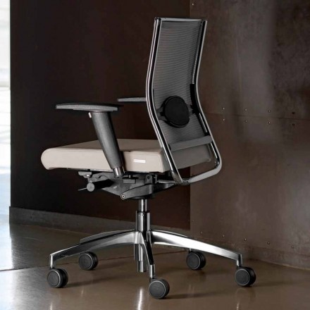 Ergonomisk svängbar skrivbordsstol med hjul och armstöd - Gimiglia Viadurini