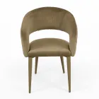 Vardagsrumsstol med Velvet Seat Rep Finish Made in Italy - Savignano Viadurini