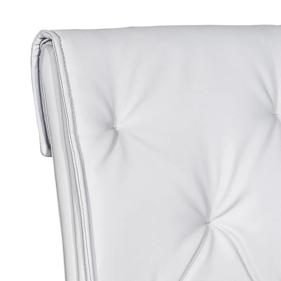 Vardagsrumsstol med struktur och sits i konstläder Tillverkad i Italien - Grogu Viadurini