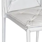 Vardagsrumsstol med struktur och sits i konstläder Tillverkad i Italien - Grogu Viadurini