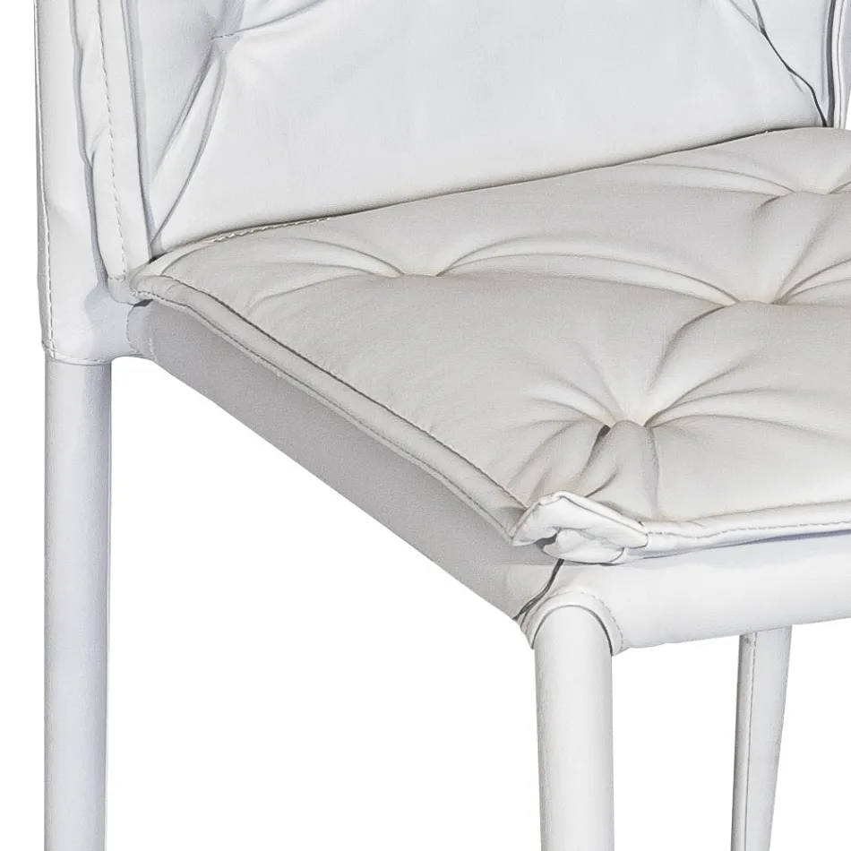 Vardagsrumsstol med struktur och sits i konstläder Tillverkad i Italien - Grogu Viadurini