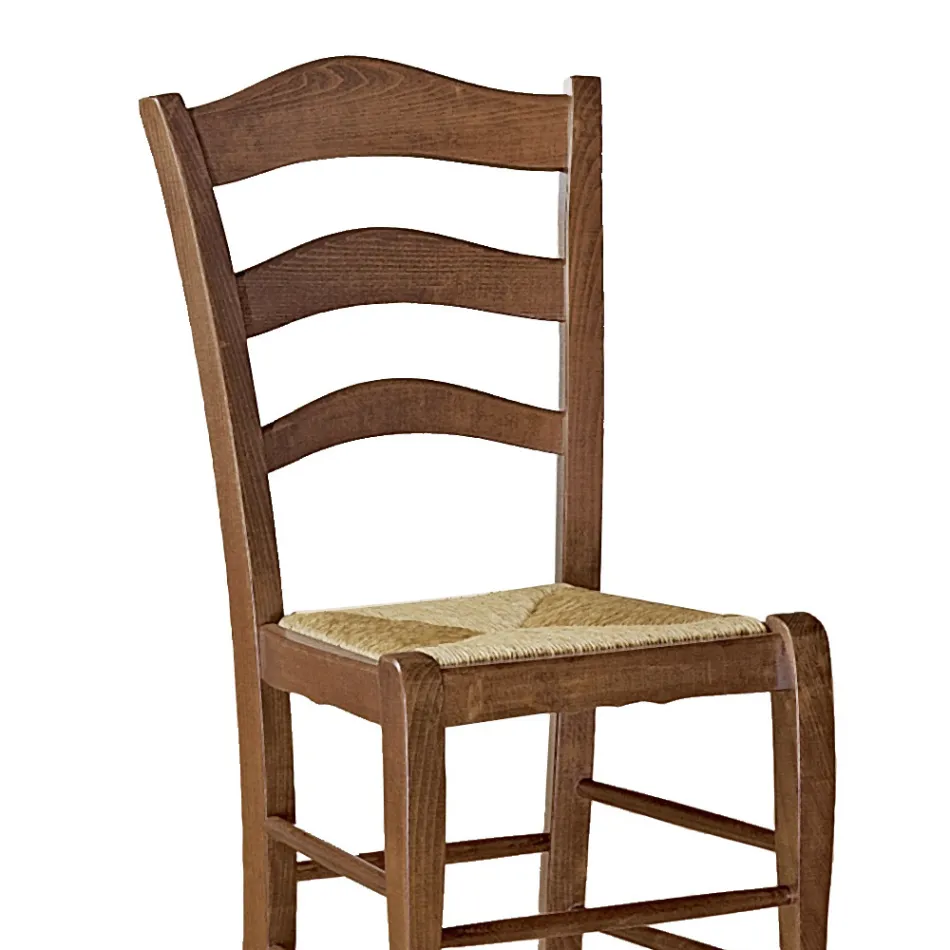 Vardagsrumsstol i bok med halmsits Tillverkad i Italien - Tamara Viadurini