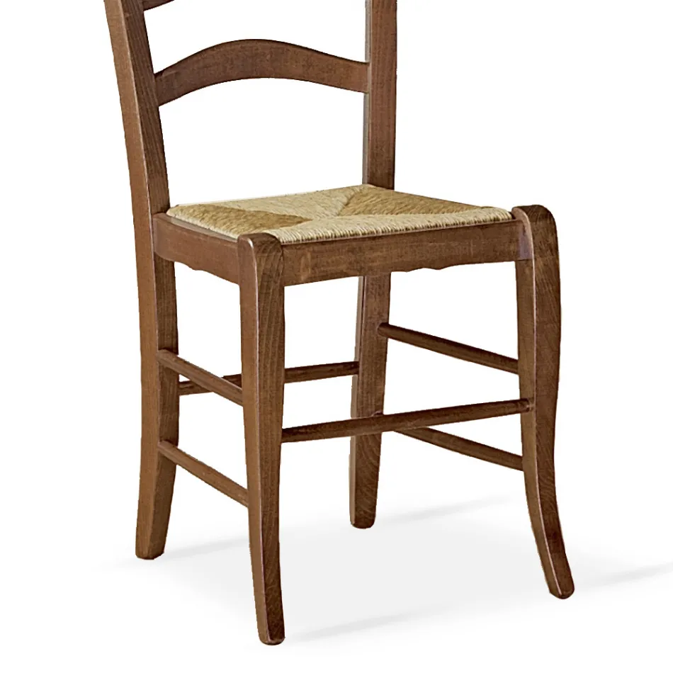 Vardagsrumsstol i bok med halmsits Tillverkad i Italien - Tamara Viadurini