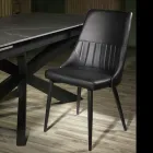 Vardagsrumsstol i metall och ekologiskt läder med olika ytbehandlingar - Onde Viadurini