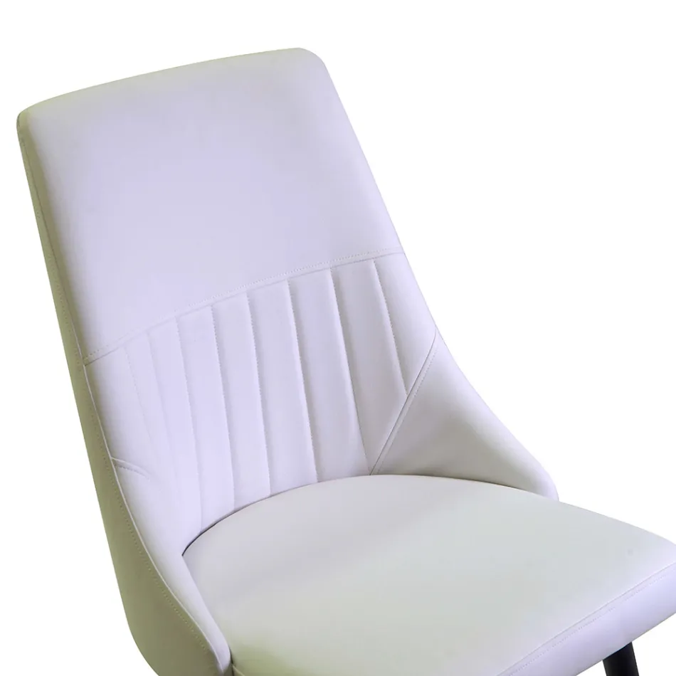 Vardagsrumsstol i metall och ekologiskt läder med olika ytbehandlingar - Onde Viadurini