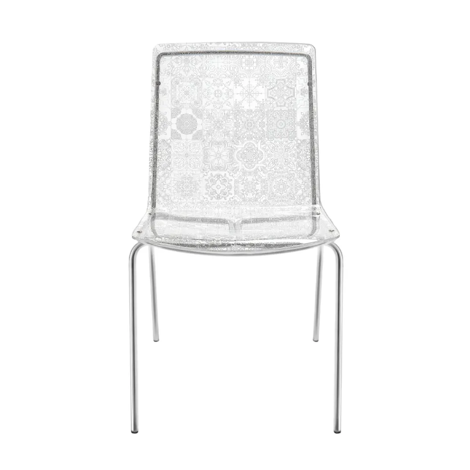 Vardagsrumsstol i plexiglas och järn Tillverkad i Italien, 2 delar - Pumbaa Viadurini