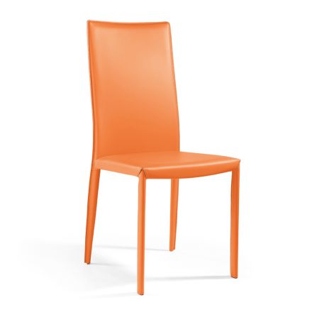 Vardagsrumsstol i orange regenererat läder Made in Italy - Ride Viadurini