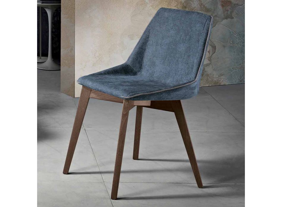 Vardagsstol i tyg och modernt trä tillverkat i Italien, Oriella Viadurini